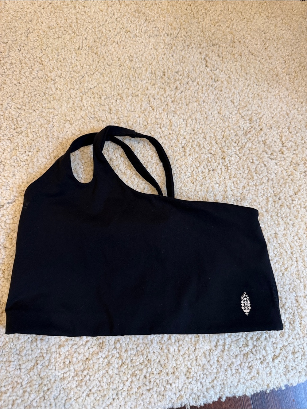 Black One-Shoulder Women's Bra